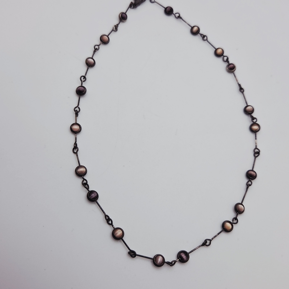 Vintage Victorian Mauve Cabochon Station Necklace
